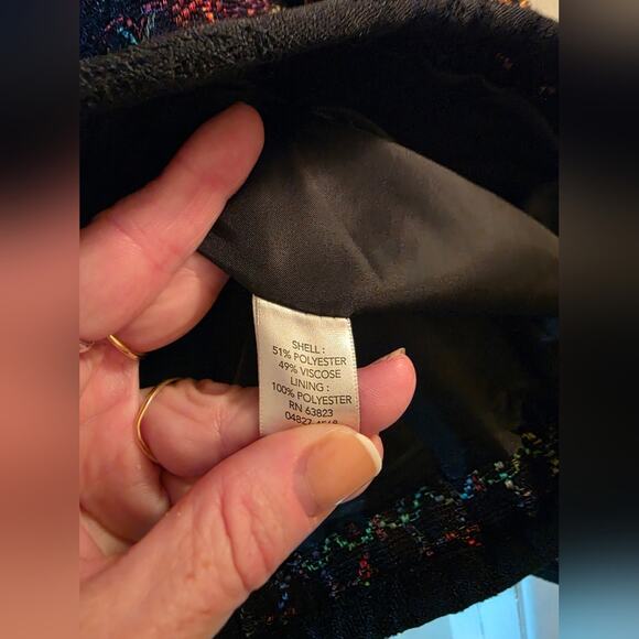 Vtg Womens Tapestry Feel Colorful Circle Print Suit Jacket Size 2X Boho Artistic - Picture 4 of 8